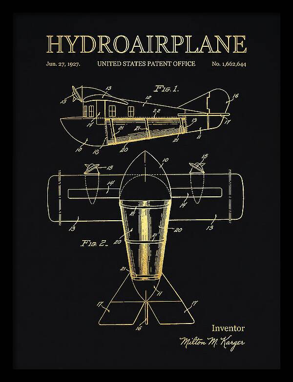 Hydroairplane Gold Patent Us1662644