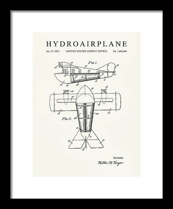 Hydroairplane Minimalist Patent Us1662644