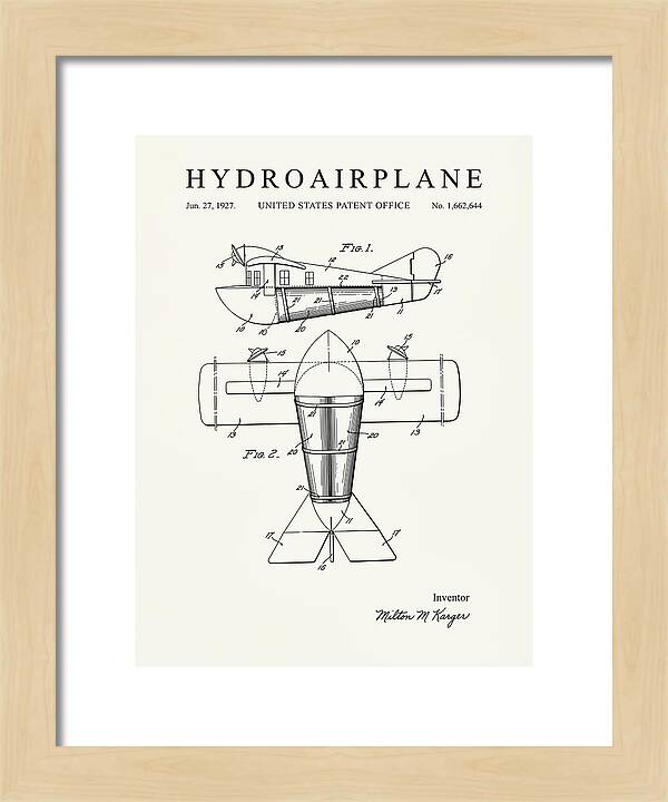 Hydroairplane Minimalist Patent Us1662644
