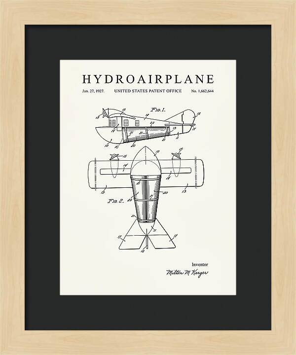 Hydroairplane Minimalist Patent Us1662644