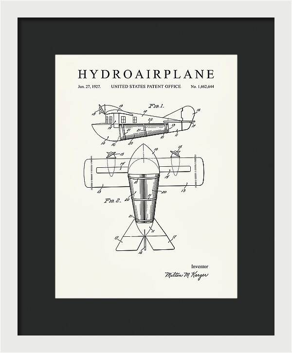 Hydroairplane Minimalist Patent Us1662644