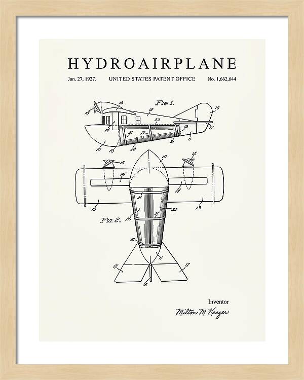 Hydroairplane Minimalist Patent Us1662644