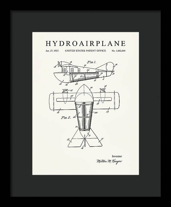 Hydroairplane Minimalist Patent Us1662644