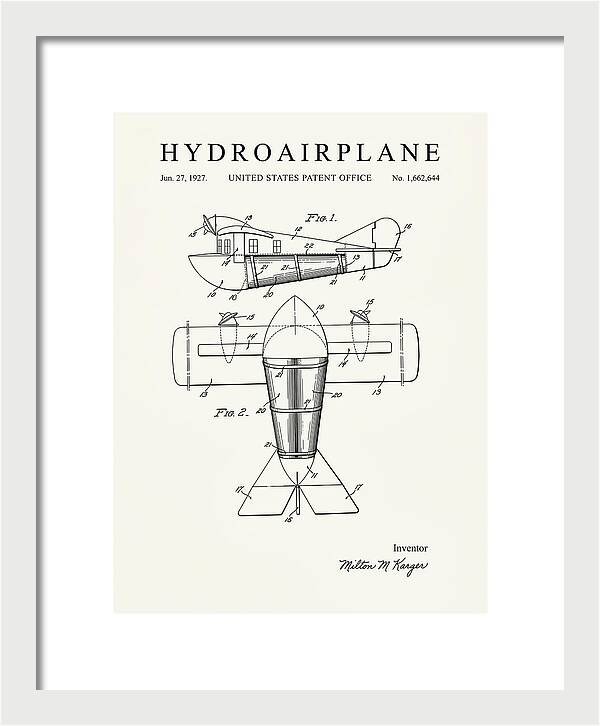 Hydroairplane Minimalist Patent Us1662644