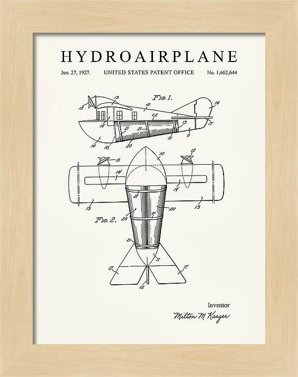 Hydroairplane Minimalist Patent Us1662644