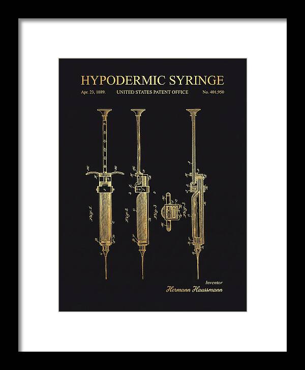 Hypodermic Syringe Gold Patent Us401950a