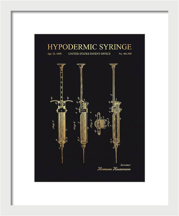 Hypodermic Syringe Gold Patent Us401950a