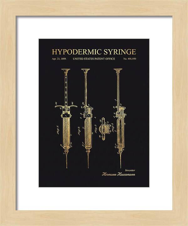 Hypodermic Syringe Gold Patent Us401950a