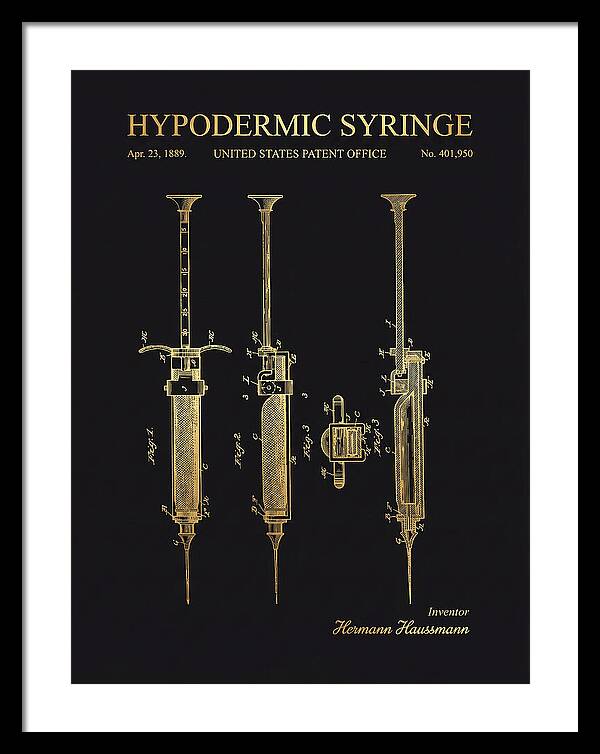 Hypodermic Syringe Gold Patent Us401950a