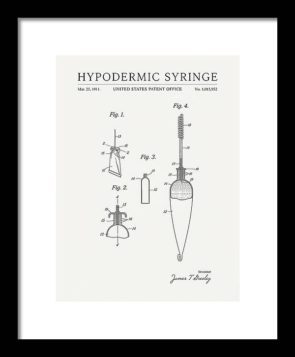Hypodermic Syringe Minimalist Patent Us1015952a
