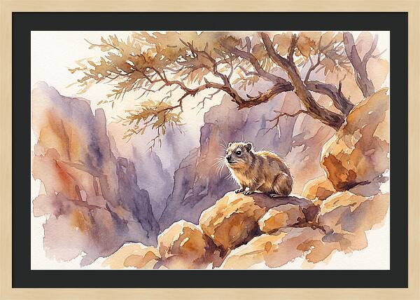 Hyrax In Serene Landscape