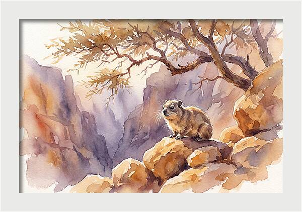 Hyrax In Serene Landscape