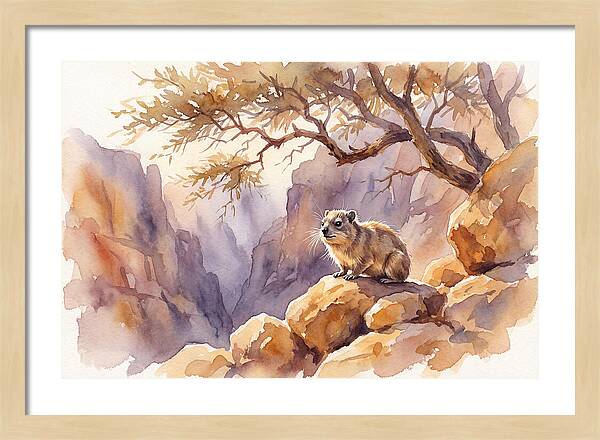Hyrax In Serene Landscape