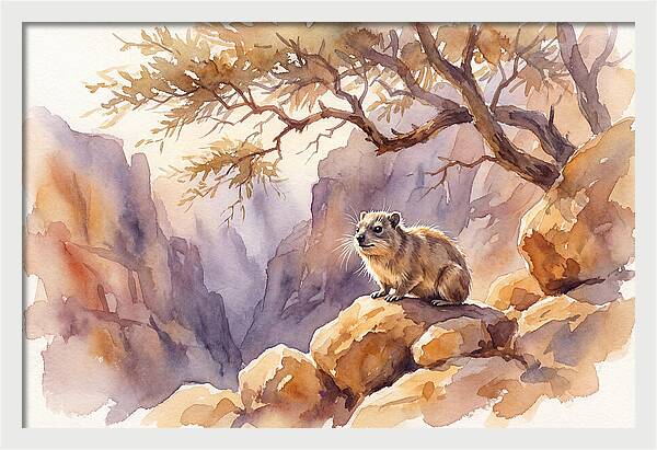 Hyrax In Serene Landscape
