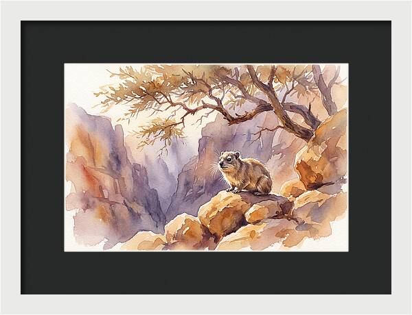 Hyrax In Serene Landscape