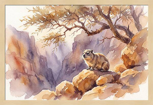 Hyrax In Serene Landscape