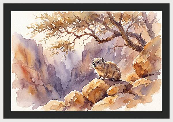 Hyrax In Serene Landscape