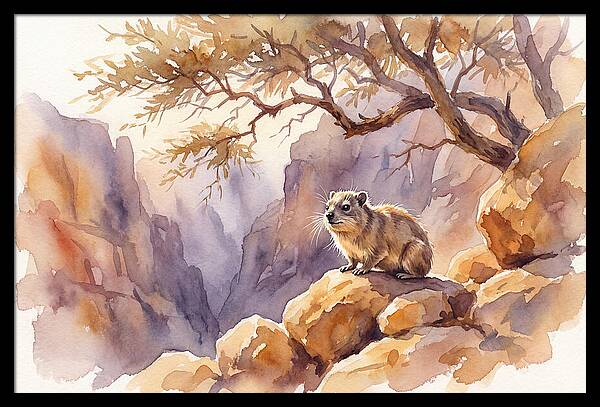 Hyrax In Serene Landscape