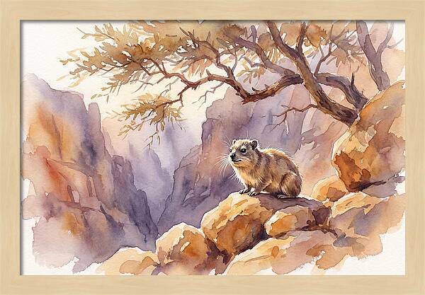 Hyrax In Serene Landscape