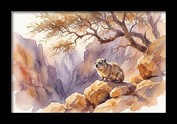 Hyrax In Serene Landscape