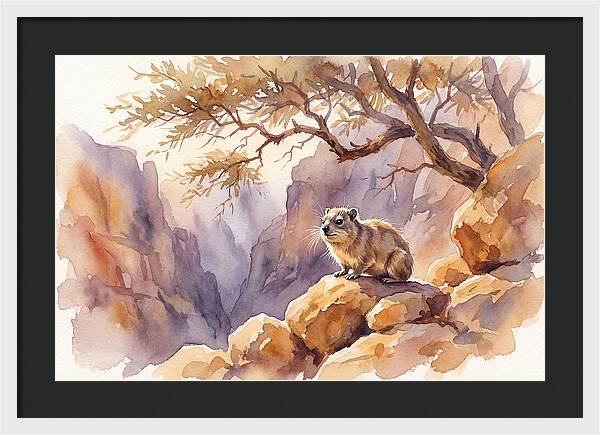 Hyrax In Serene Landscape