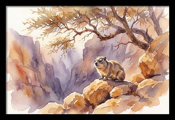 Hyrax In Serene Landscape