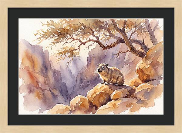 Hyrax In Serene Landscape