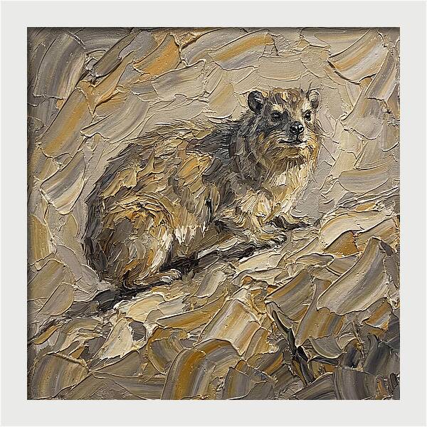 Hyrax In Textured Palette Knife Style
