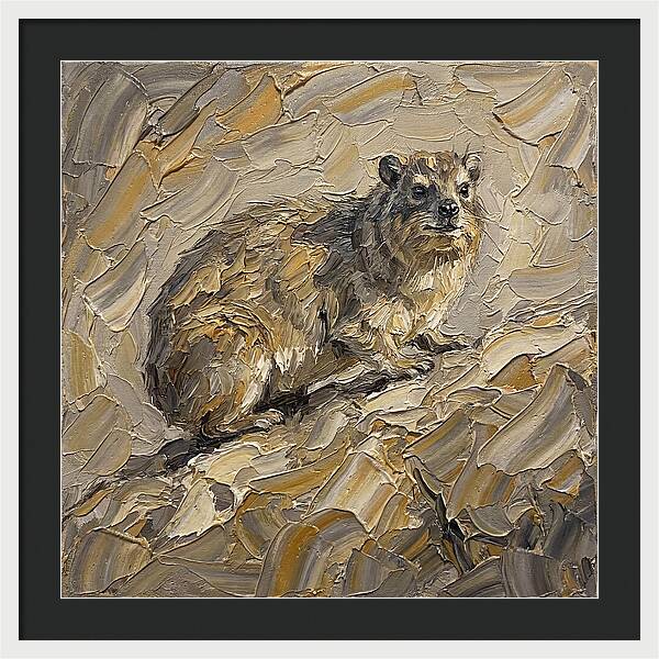 Hyrax In Textured Palette Knife Style
