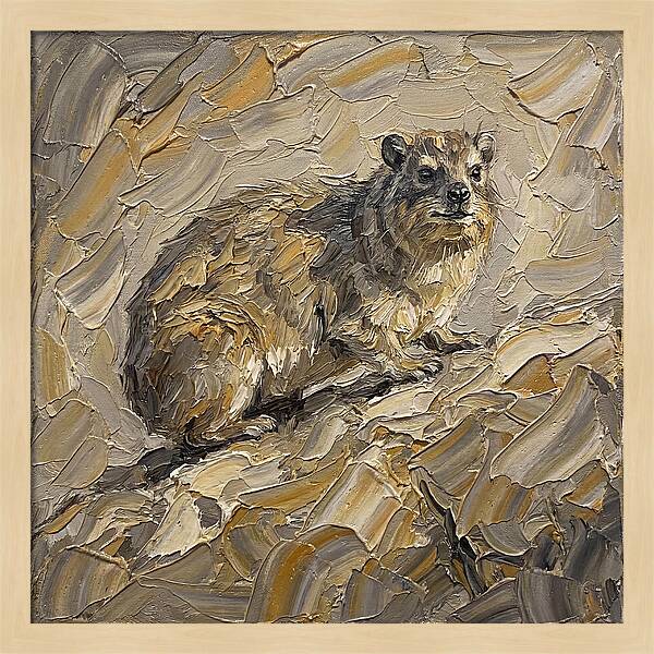 Hyrax In Textured Palette Knife Style