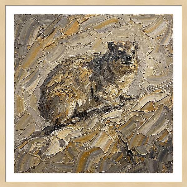 Hyrax In Textured Palette Knife Style