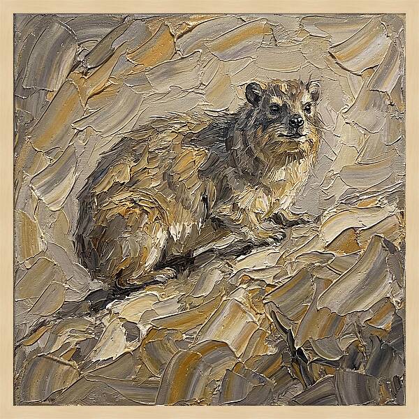 Hyrax In Textured Palette Knife Style