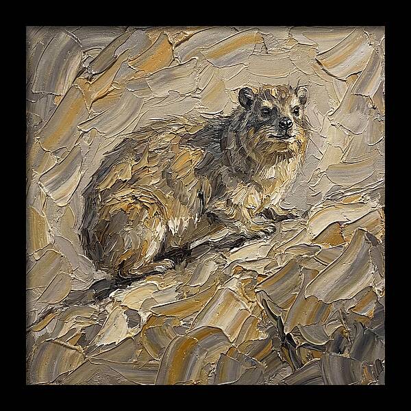 Hyrax In Textured Palette Knife Style
