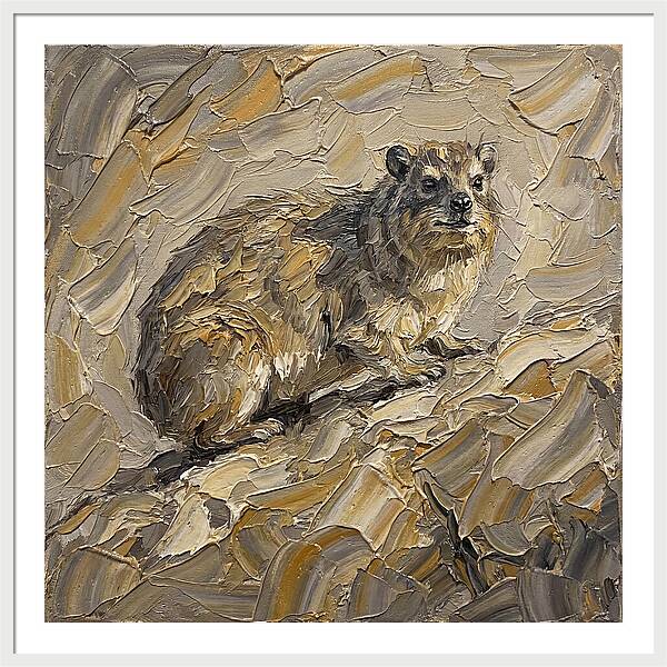 Hyrax In Textured Palette Knife Style