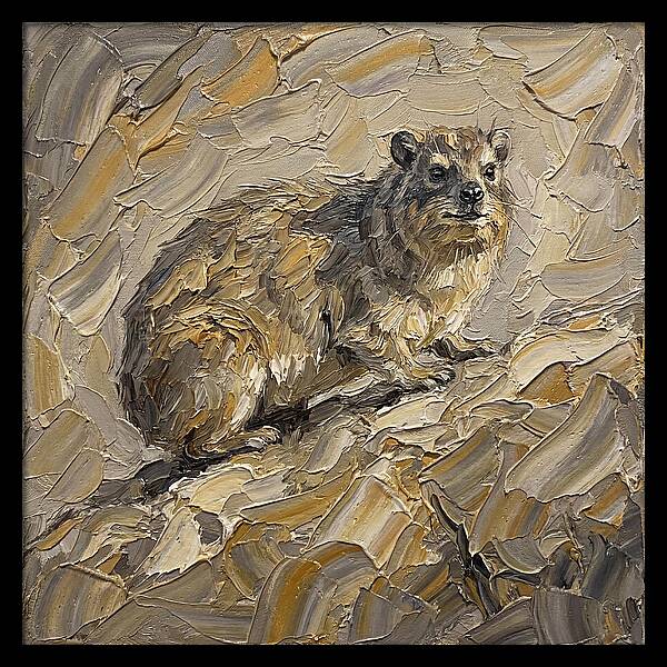 Hyrax In Textured Palette Knife Style