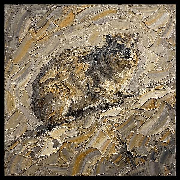 Hyrax In Textured Palette Knife Style