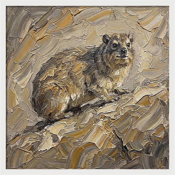 Hyrax In Textured Palette Knife Style