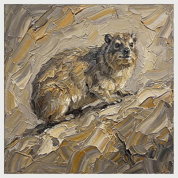 Hyrax In Textured Palette Knife Style