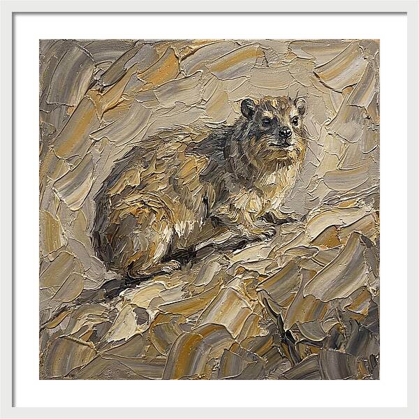 Hyrax In Textured Palette Knife Style