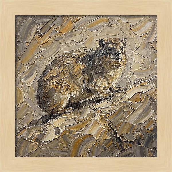 Hyrax In Textured Palette Knife Style