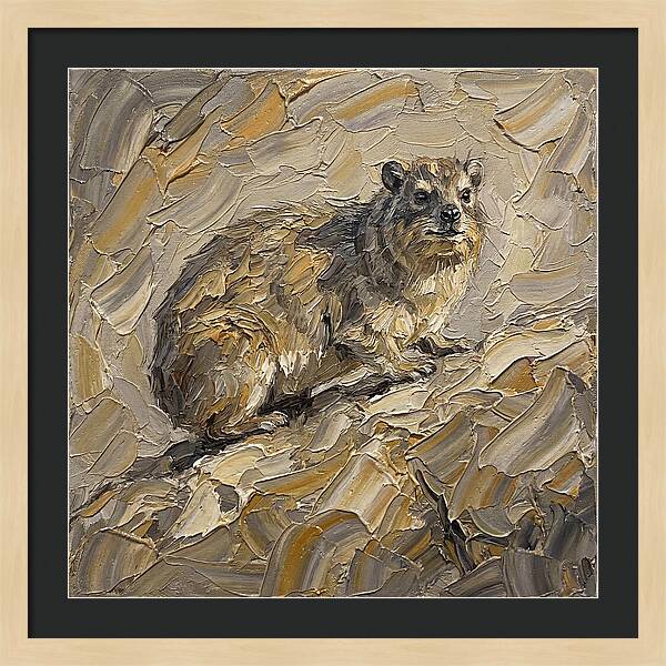 Hyrax In Textured Palette Knife Style