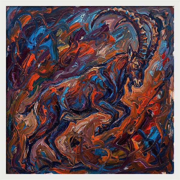 Ibex In Expressionist Style