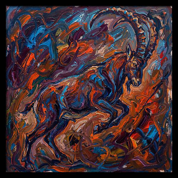Ibex In Expressionist Style