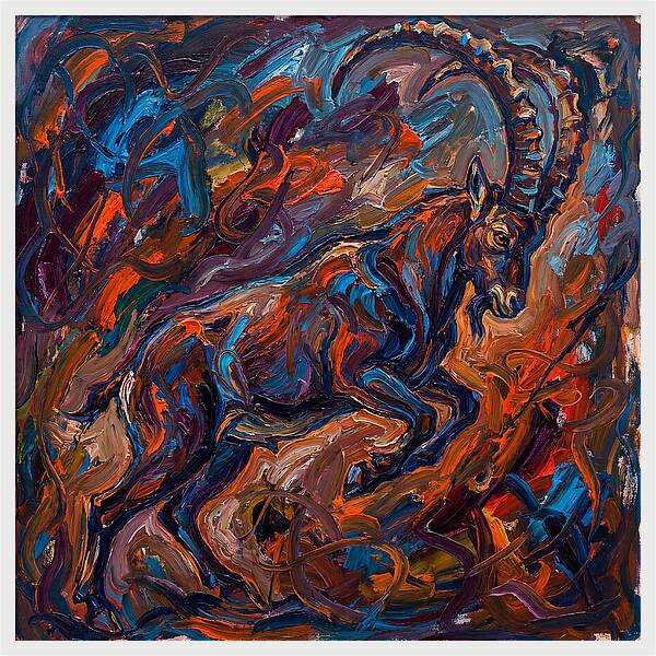 Ibex In Expressionist Style