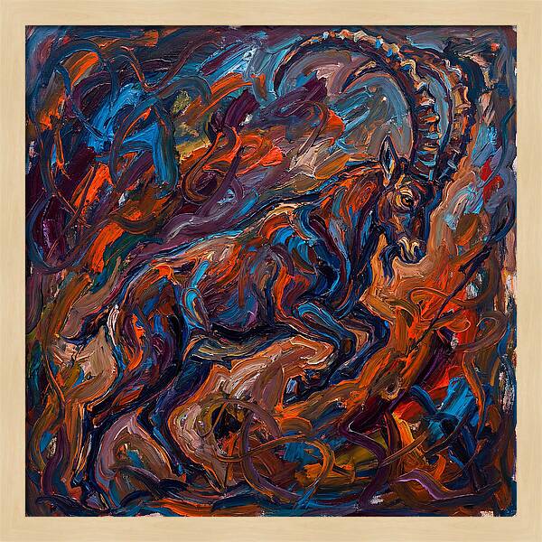Ibex In Expressionist Style