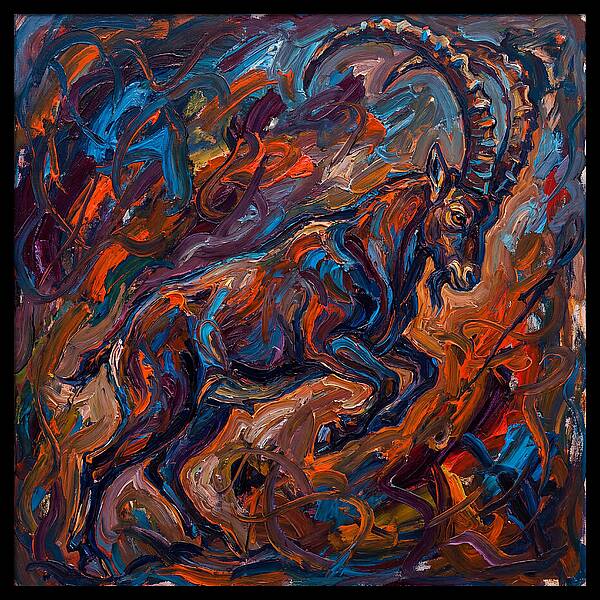 Ibex In Expressionist Style