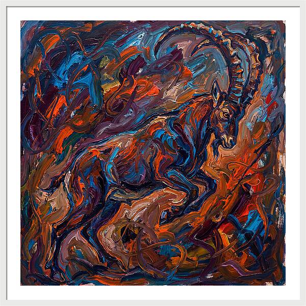 Ibex In Expressionist Style