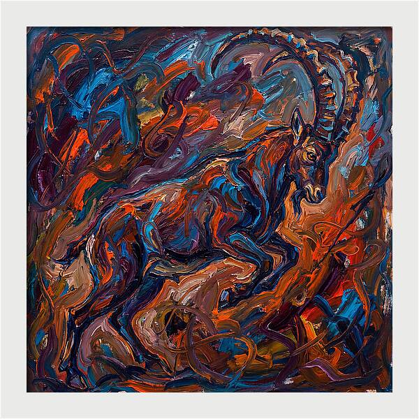 Ibex In Expressionist Style