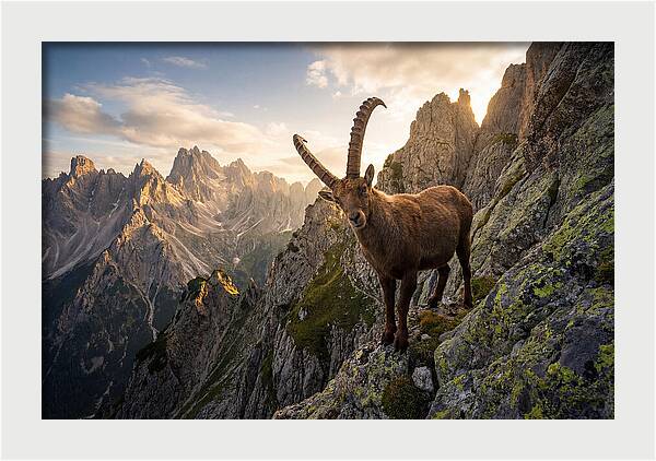 Ibex Standing Proudly On Alpine Cliffs