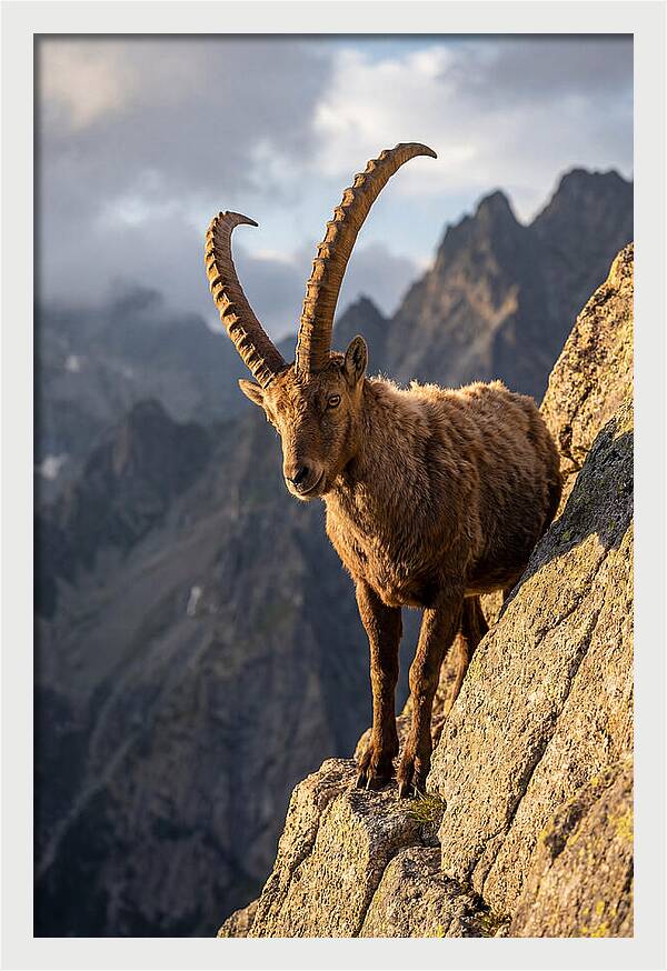 Ibex Standing Proudly On Cliffs
